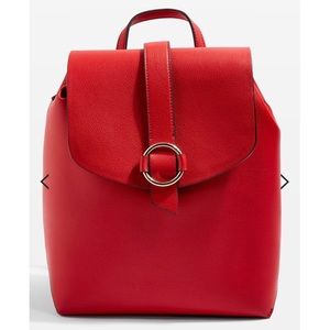 🚫SOLD🚫 Topshop Leather Mini Ring Backpack - Red